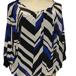 SOLD Sheer Geometric Top Size M